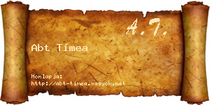 Abt Tímea névjegykártya